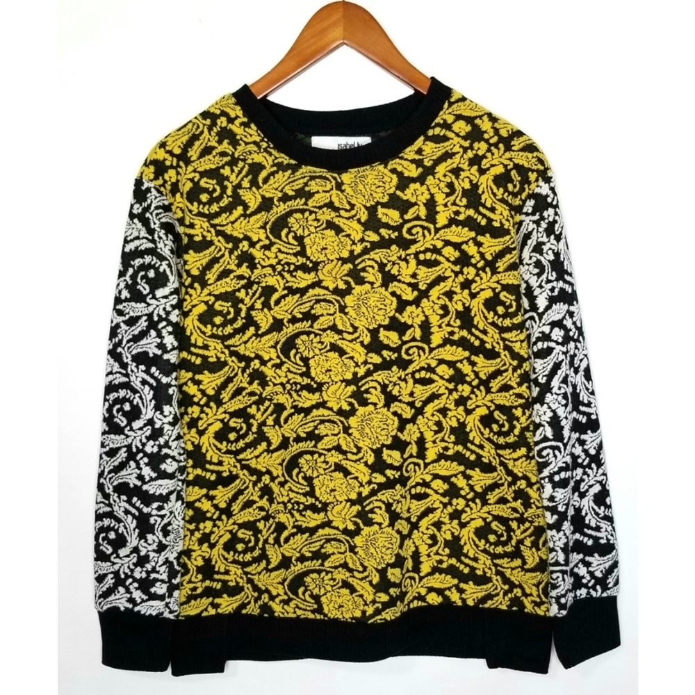 ISABEL LU Contrast Floral Print Floral Sweater
